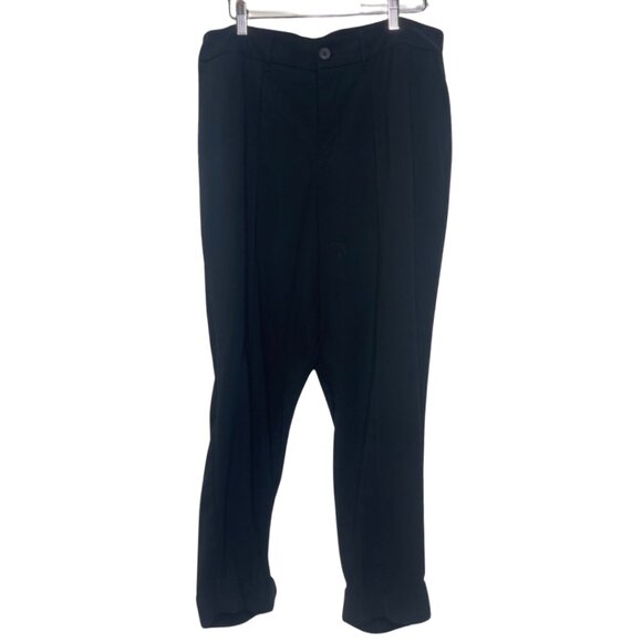 A NEW DAY | Wide Leg Black Women's Cuffed Trousers | Size 16 - Picture 1 of 9